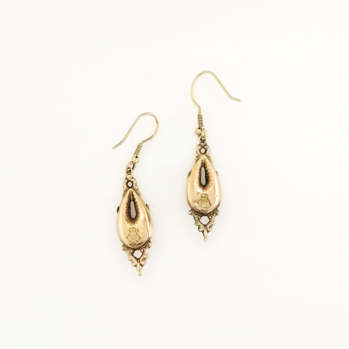 Antique Etruscan Style Seed Turquoise Earrings