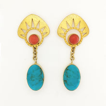 Momo Coral and Turquoise Earrings