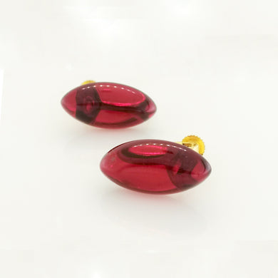 Sterling Silver Gold Plate Cherry Amber Clip On Earrings