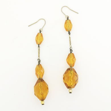 Antique Yellow Gold Citrine Glass Earrings
