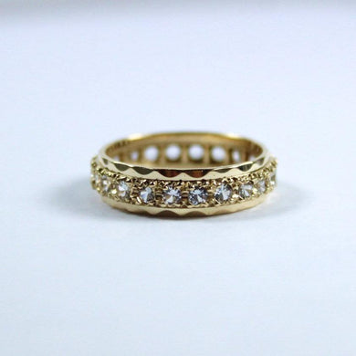 Vintage 9ct Yellow Gold White Sapphire Eternity Band