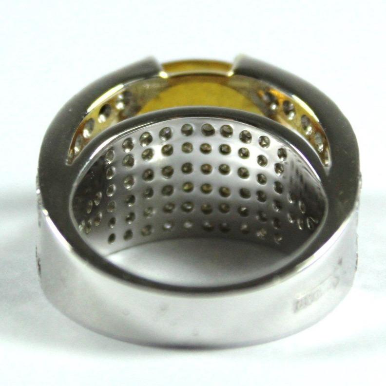 Yellow Sapphire and Diamond Cocktail Ring
