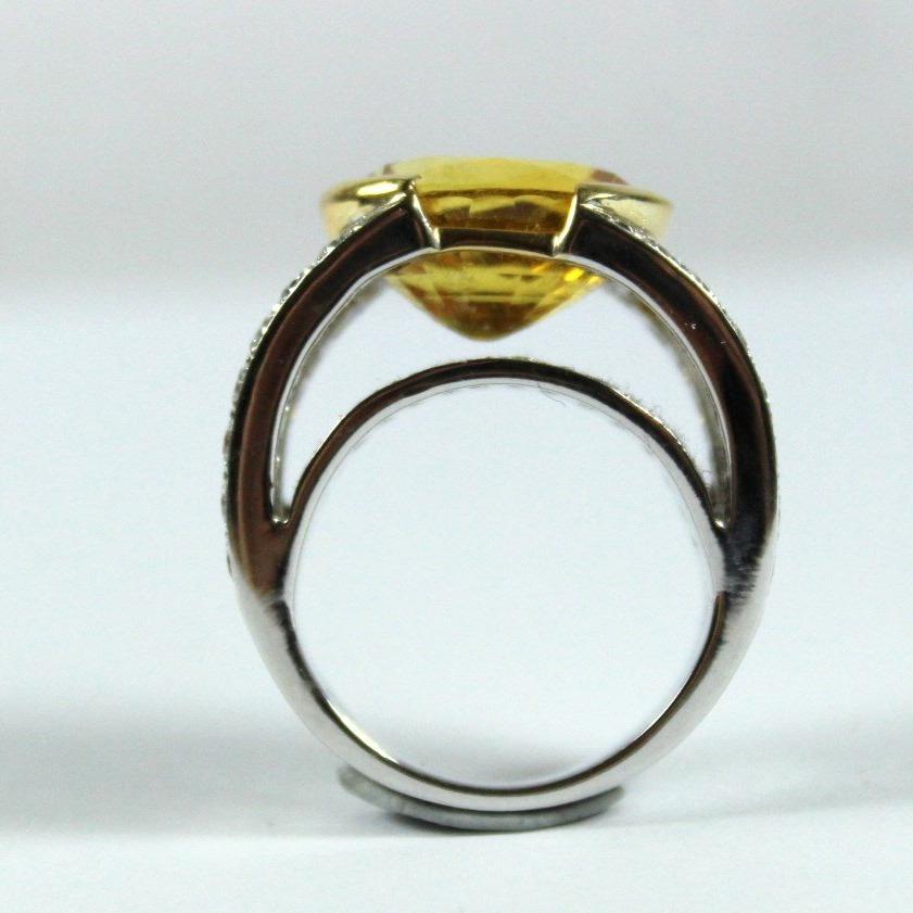 Yellow Sapphire and Diamond Cocktail Ring