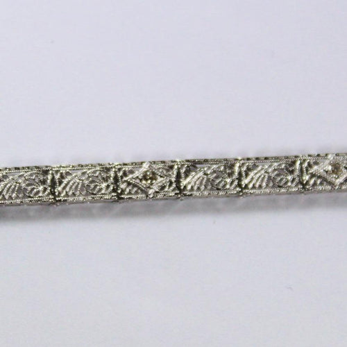 Vintage 10ct White Gold Diamond Filigree Bracelet