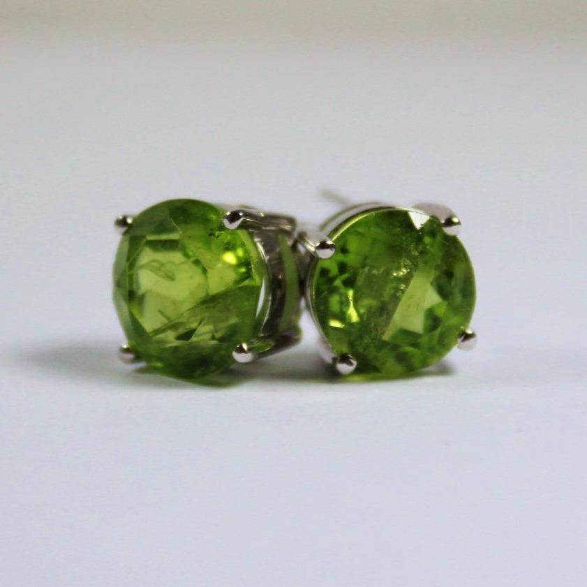 Sterling Silver Peridot Stud Earrings