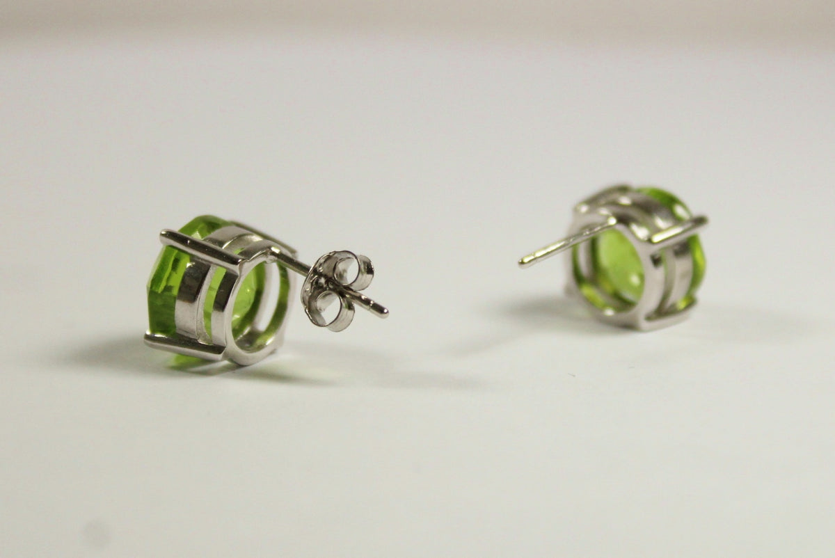 Sterling Silver Peridot Stud Earrings