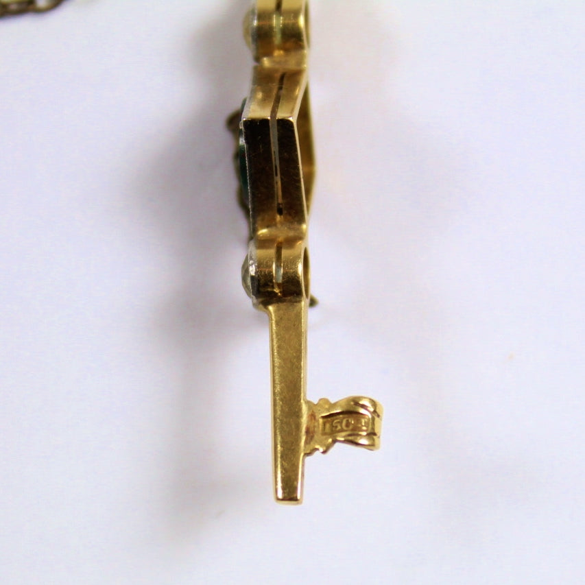Antique Yellow Gold Bloodstone, Peridot and Topaz Brooch