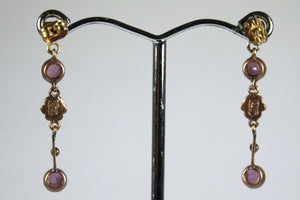 Victorian Garnet and Seed Pearl Earrings