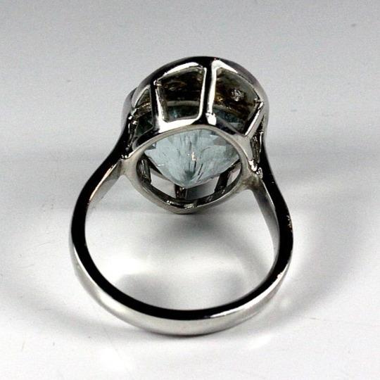 9ct Yellow Gold Aquamarine and Diamond Dress Ring