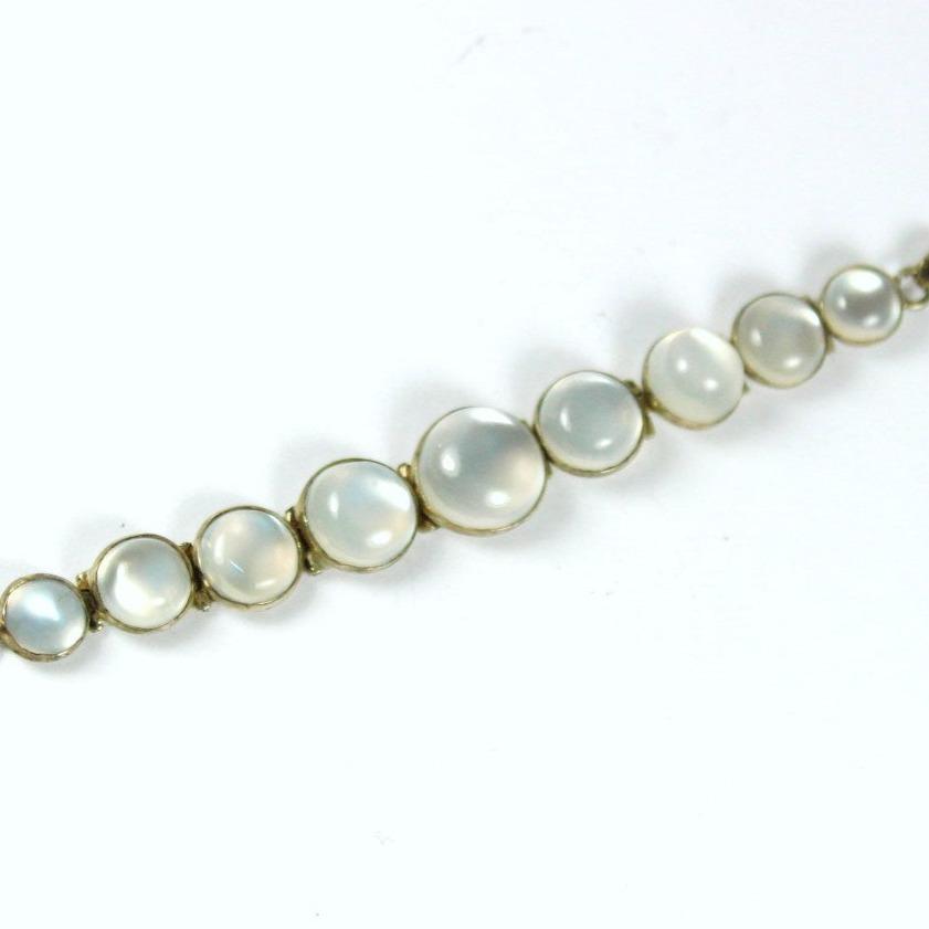 Edwardian Silver Moonstone Bracelet