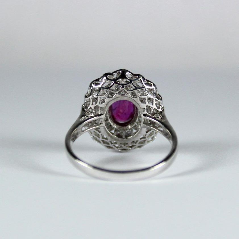 9ct White Gold 1ct Natural Ruby and Diamond Dress Ring