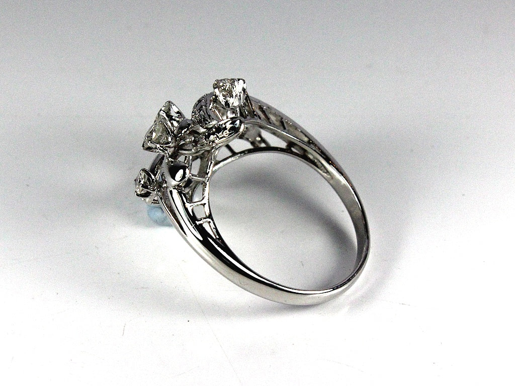 18ct White Gold Diamond Floral Cocktail Ring