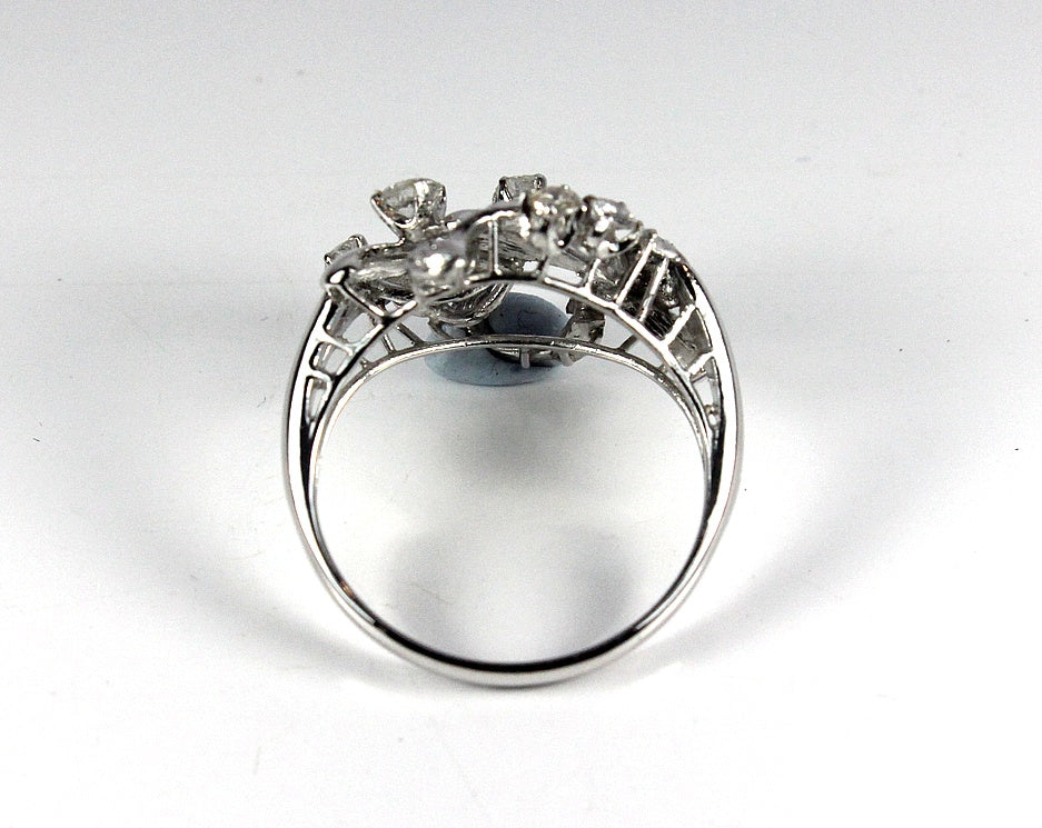 18ct White Gold Diamond Floral Cocktail Ring