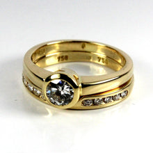 18ct Yellow Gold Solitaire Diamond Ring and Wedding Band