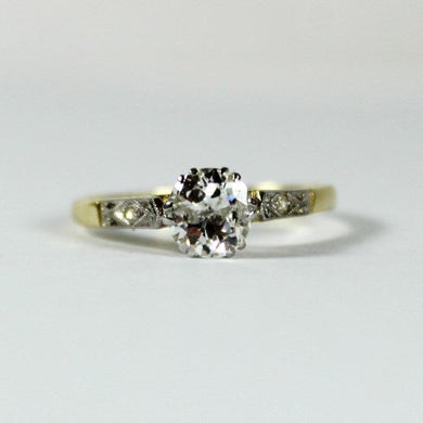 Antique Yellow Gold and Platinum Old Cut Diamond Engagement Ring