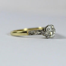 Antique Yellow Gold and Platinum Old Cut Diamond Engagement Ring