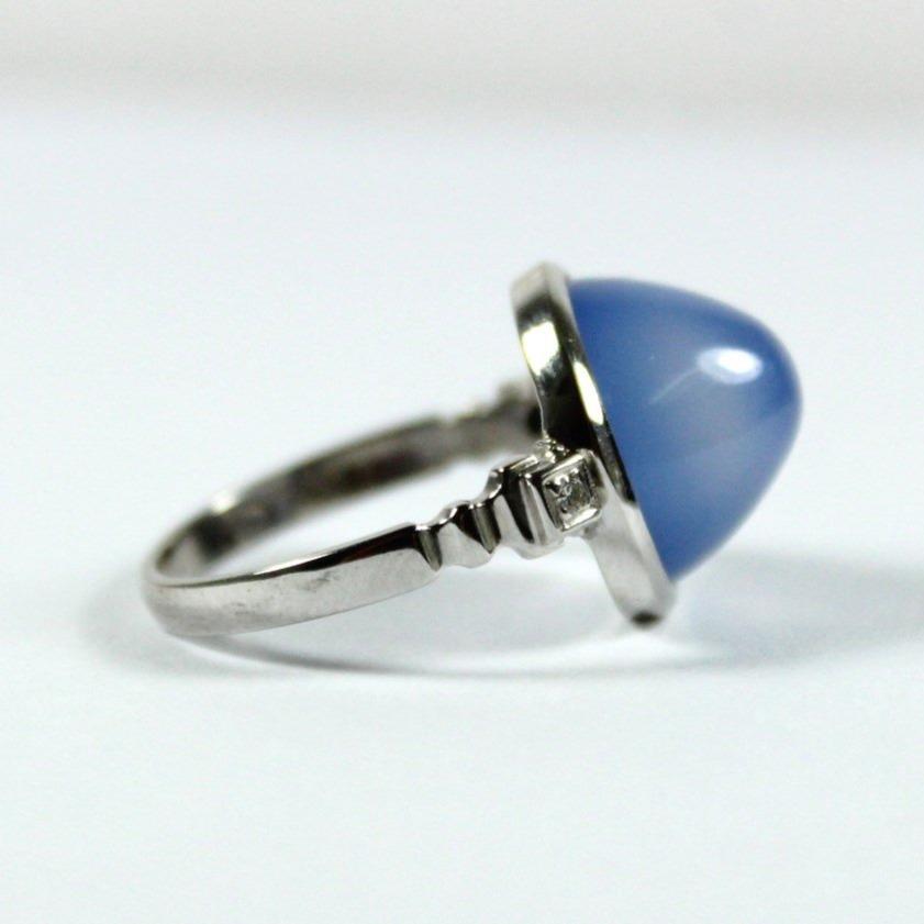 18ct White Gold Lavender Chalcedony and Diamond Dress Ring
