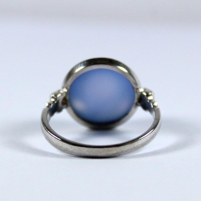 18ct White Gold Lavender Chalcedony and Diamond Dress Ring