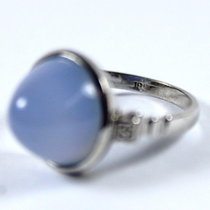 18ct White Gold Lavender Chalcedony and Diamond Dress Ring