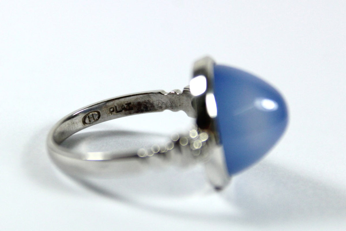 18ct White Gold Lavender Chalcedony and Diamond Dress Ring