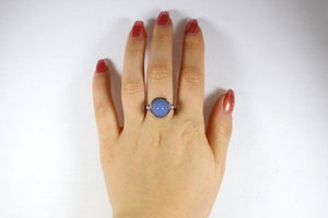 18ct White Gold Lavender Chalcedony and Diamond Dress Ring