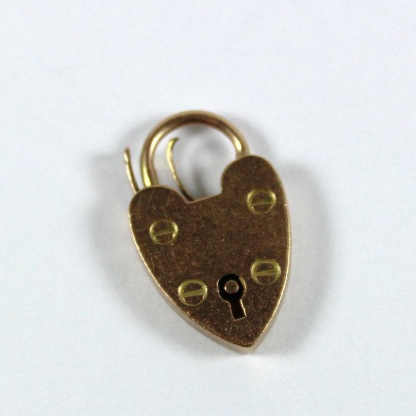 Vintage 9ct Yellow Gold Heart Padlock Pendant