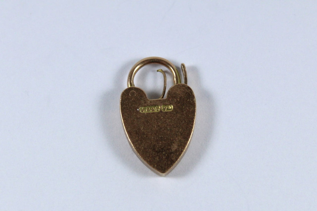 Vintage 9ct Yellow Gold Heart Padlock Pendant