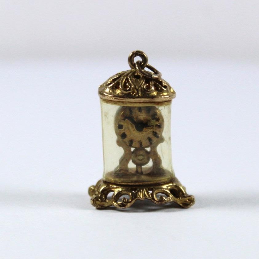 Vintage 9ct Yellow Gold Carriage Clock Pendant