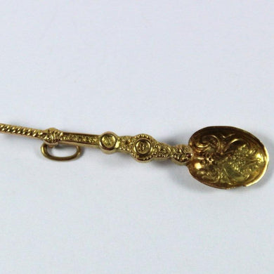 Vintage 9ct Yellow Gold Engraved Spoon Pendant