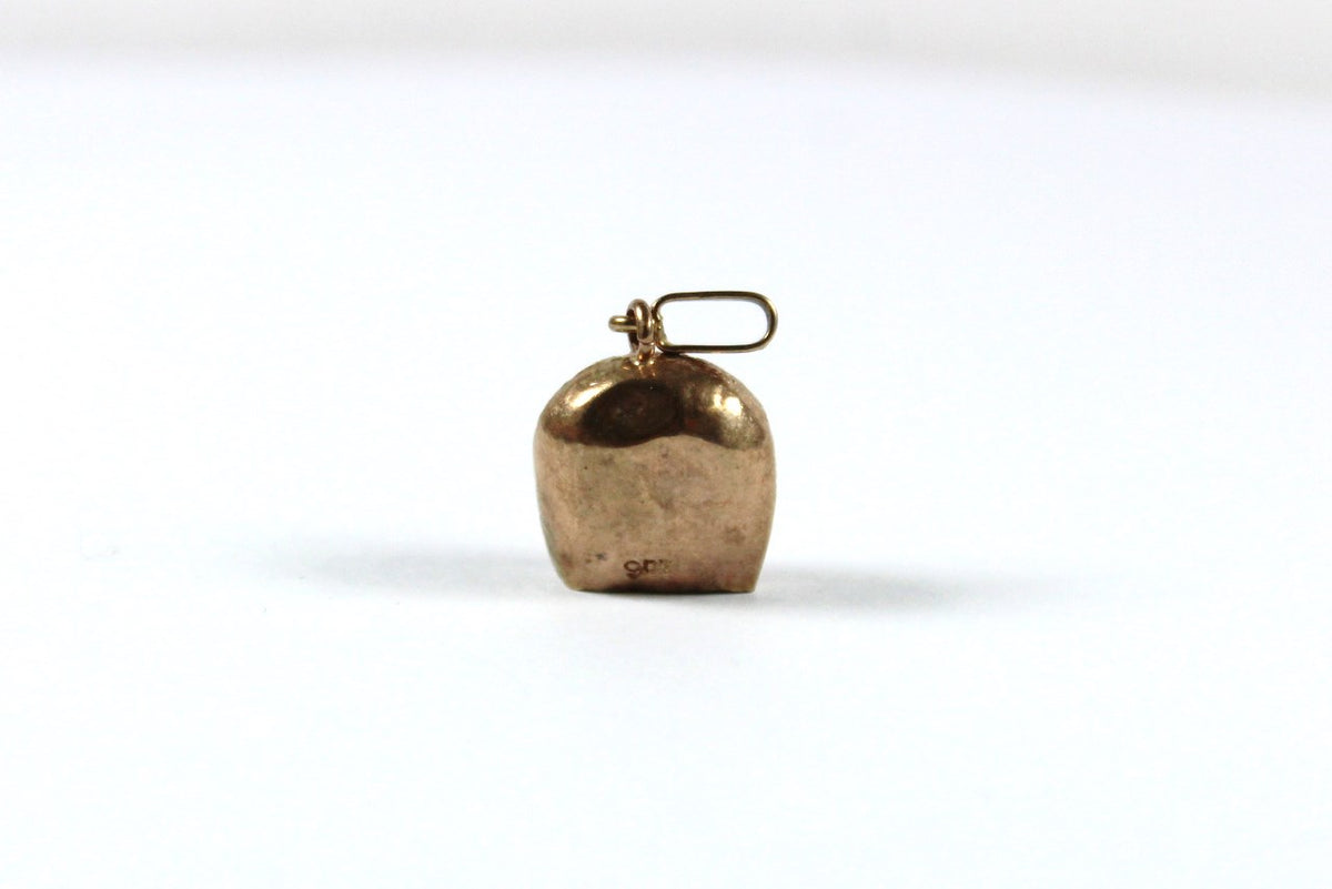 Vintage Engraved 9ct Rose Gold Bell Pendant