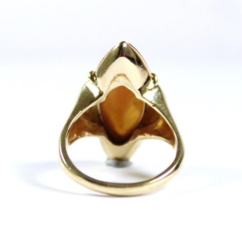 9ct Yellow Gold Art Nouveau Conch Shell Cameo Dress Ring