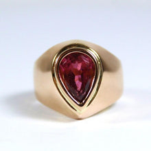 18ct Rose Gold Pear Shaped Pink Tourmaline Ring