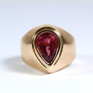 18ct Rose Gold Pear Shaped Pink Tourmaline Ring