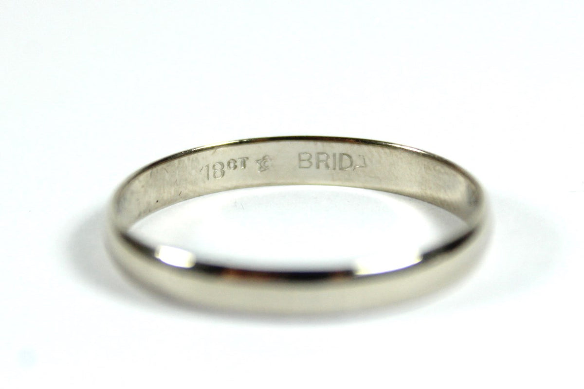 18ct White Gold Thin Men's Wedding Band