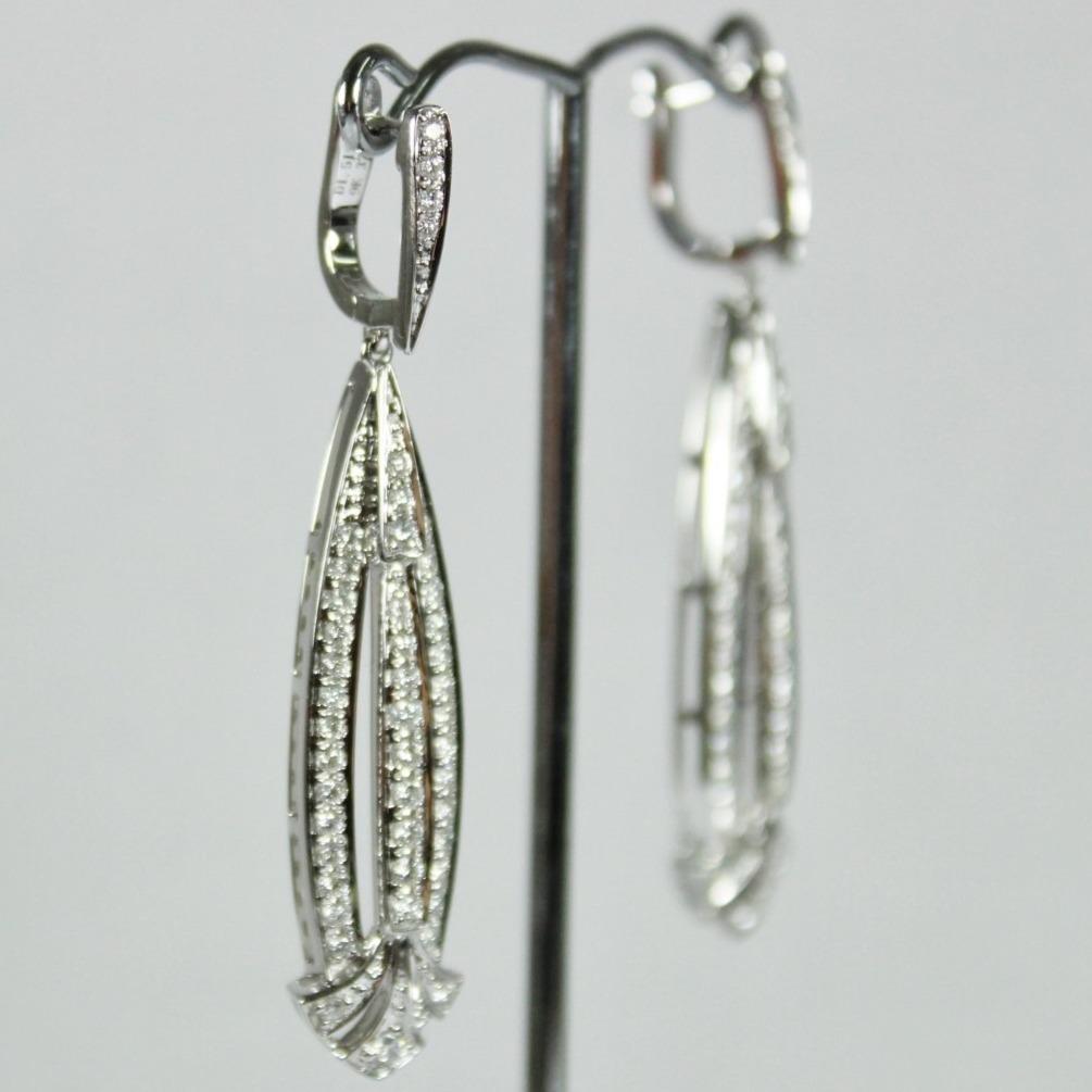 9ct White Gold Diamond Drop Earrings