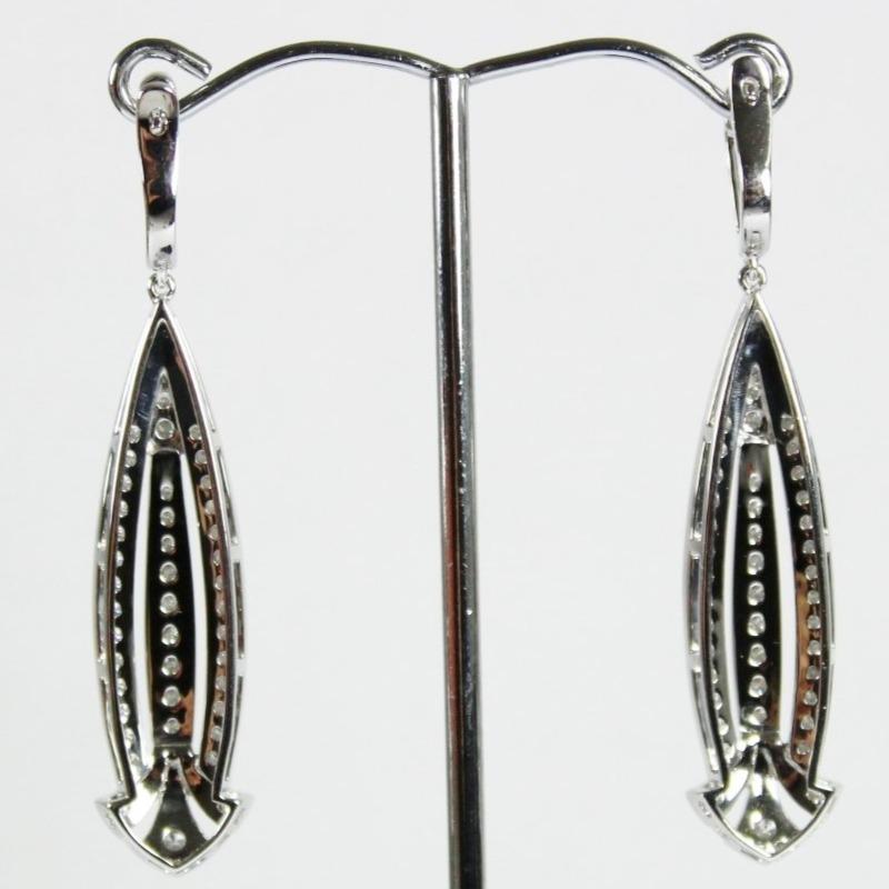 9ct White Gold Diamond Drop Earrings