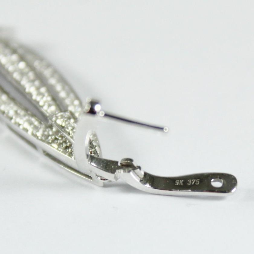 9ct White Gold Diamond Drop Earrings