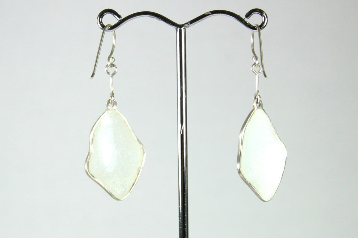 Orange Enamel Abstract Portrait Earrings