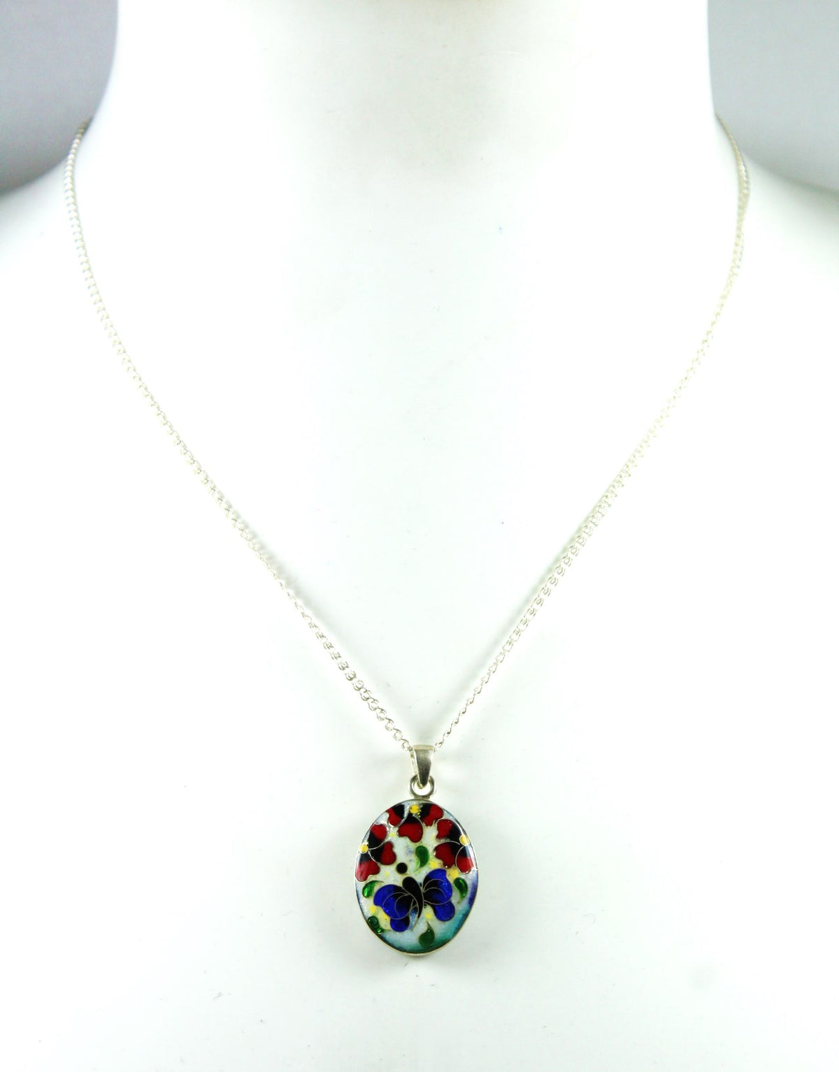 Handmade Floral Enamel Double Sided Pendant