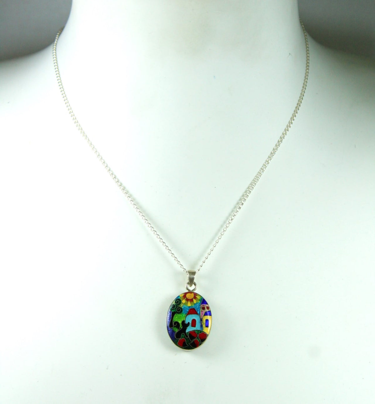 Owl and Cat Enamel Double Sided Pendant
