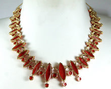 9ct Yellow Gold Momo Coral Deco Style Collar Necklace