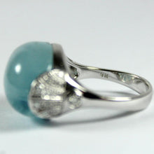 Cabochon Aquamarine and Diamond Ring