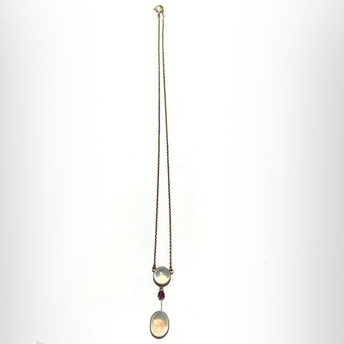 Moonstone and Spinel Necklace