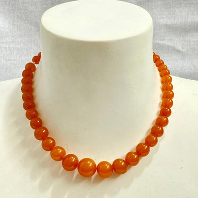 Orange Lucite Beaded Necklace