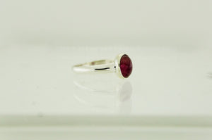 Sterling Silver Cabochon Pink Tourmaline Ring