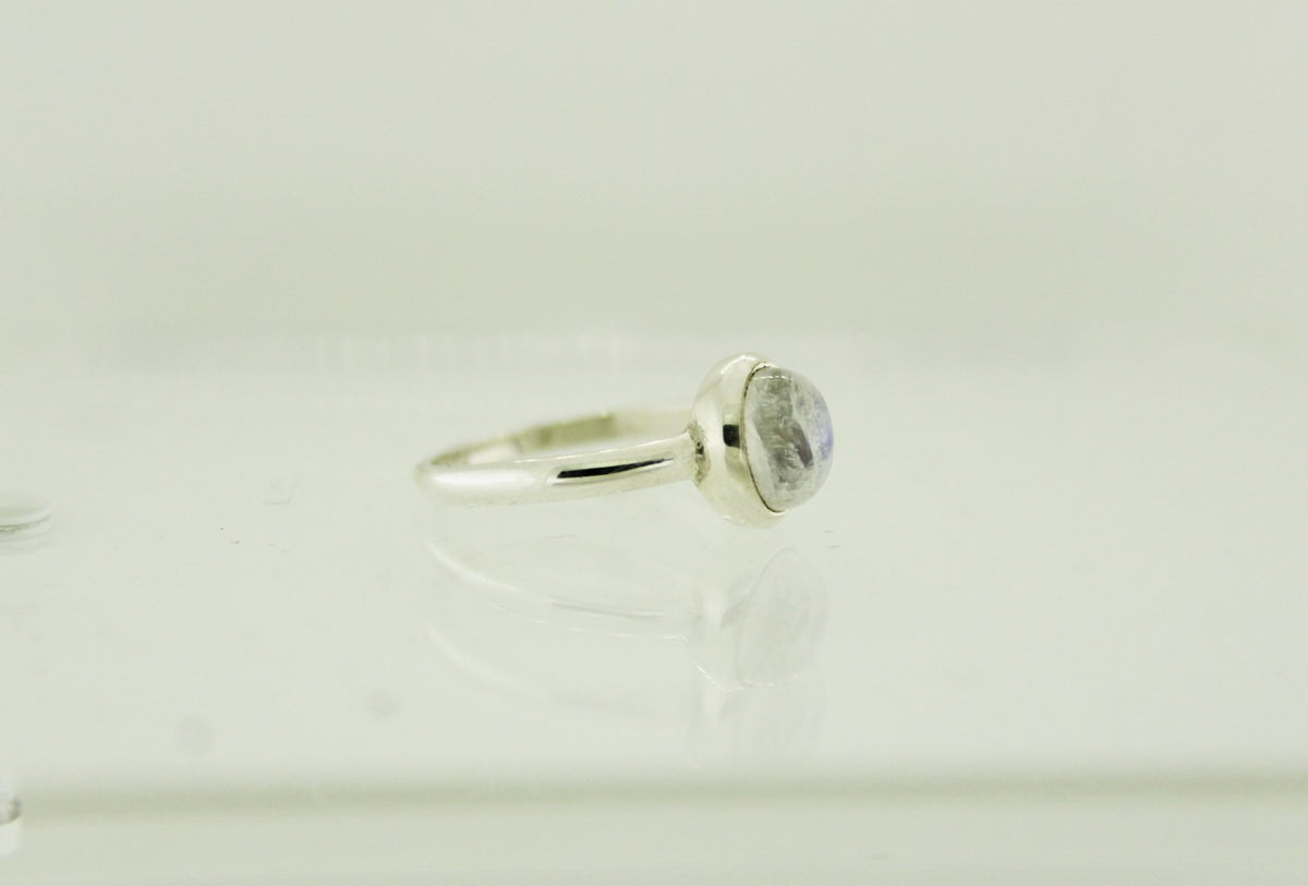 Sterling Silver Cabochon Moonstone Ring