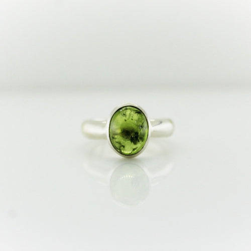 Sterling Silver Cabochon Peridot Ring