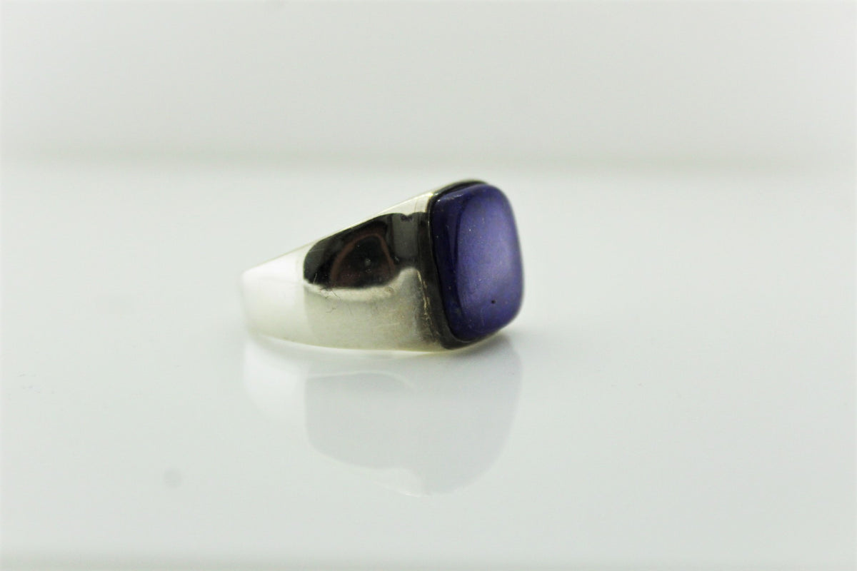 Sterling Silver Lapis Lazuli Mens Ring