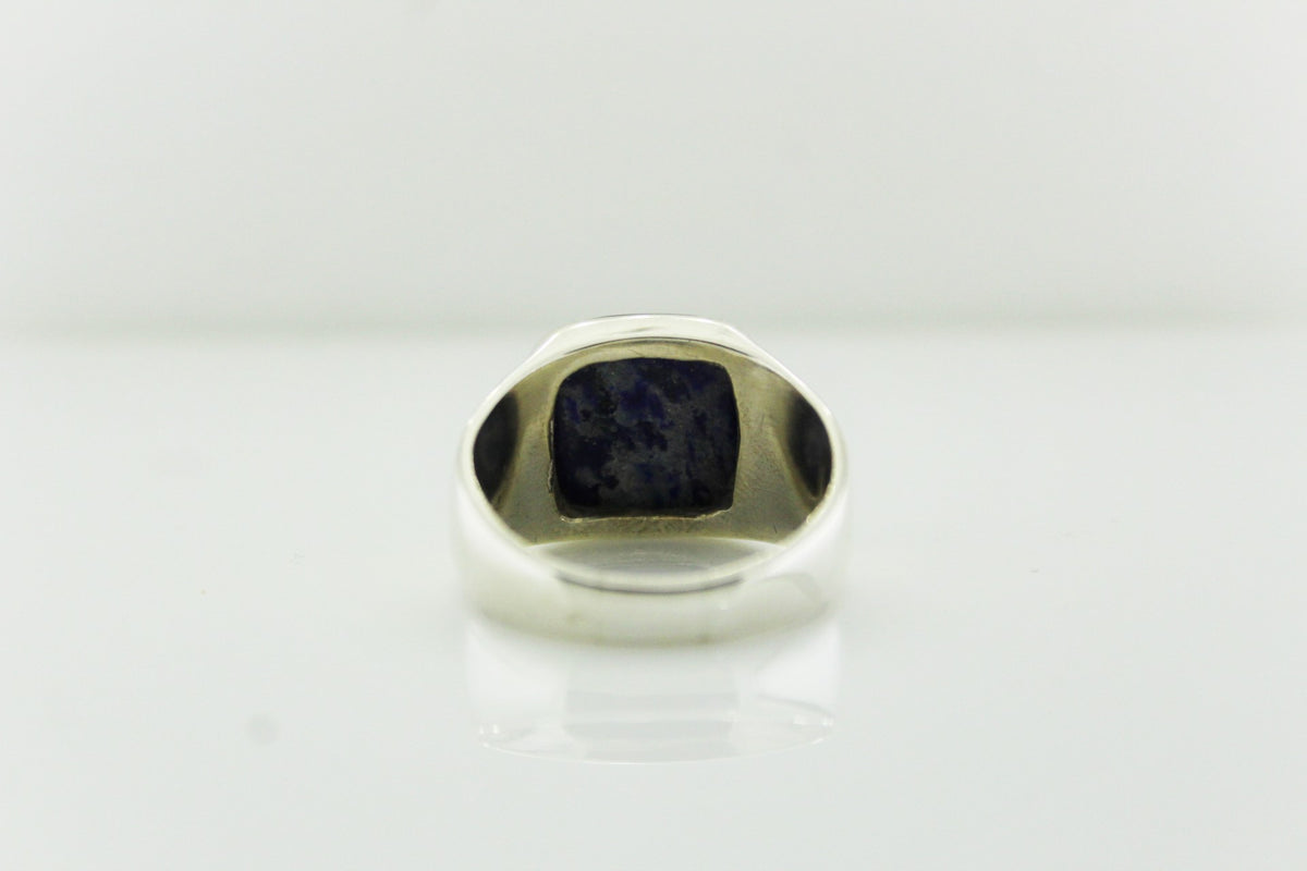 Sterling Silver Lapis Lazuli Mens Ring