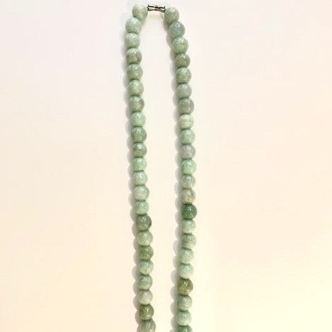 Round Jadeite Necklace with Screw Clasp